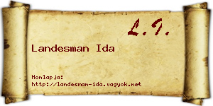 Landesman Ida névjegykártya